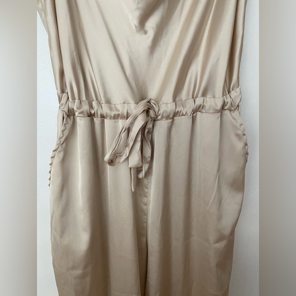 Kittenish - Champagne Silky Cowl Neck Jumpsuit - Picture 7 of 15